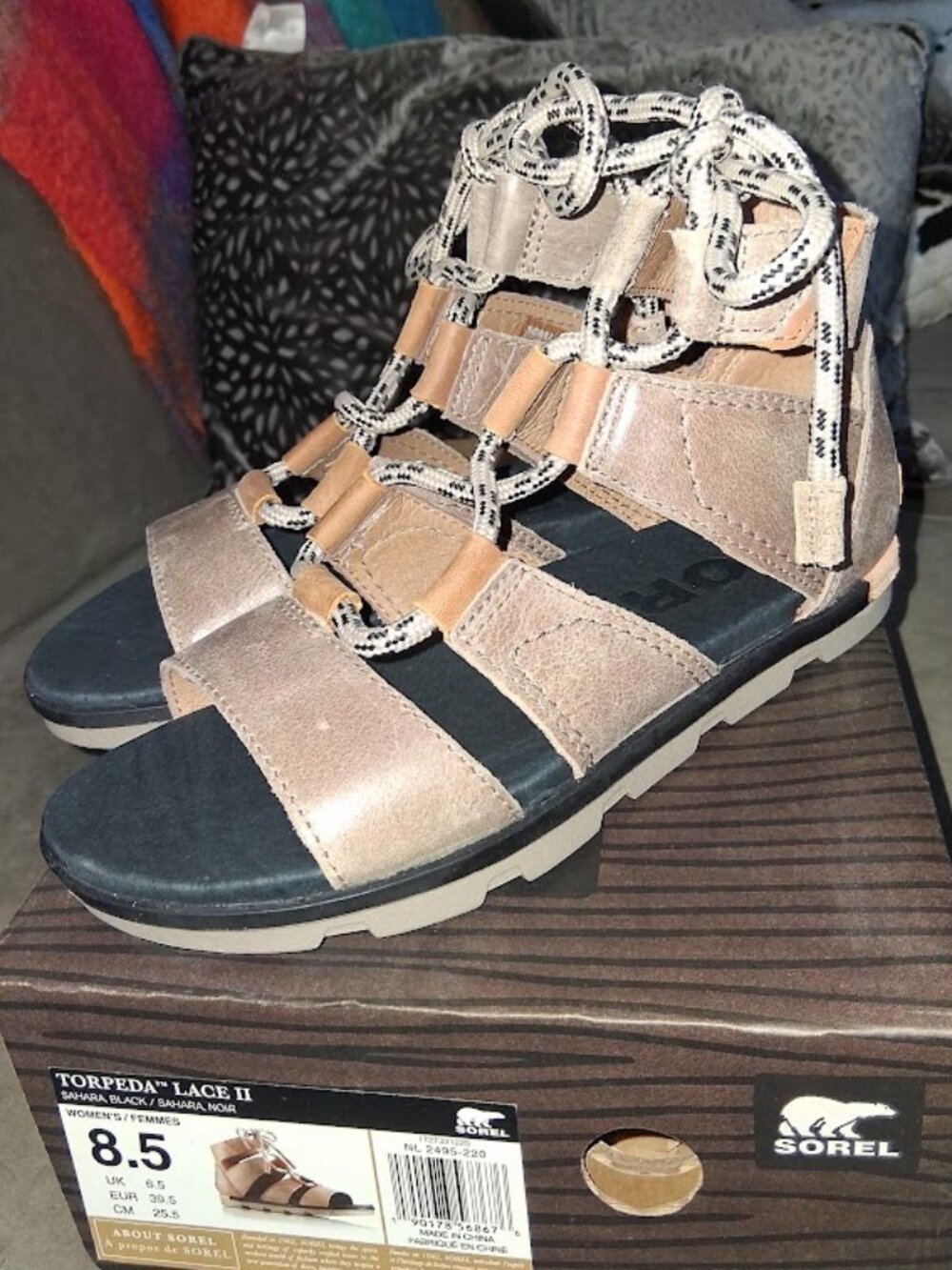Sorel Torpeda Lace II Sahara Gladiator Sandals New in Box Sz 8.5